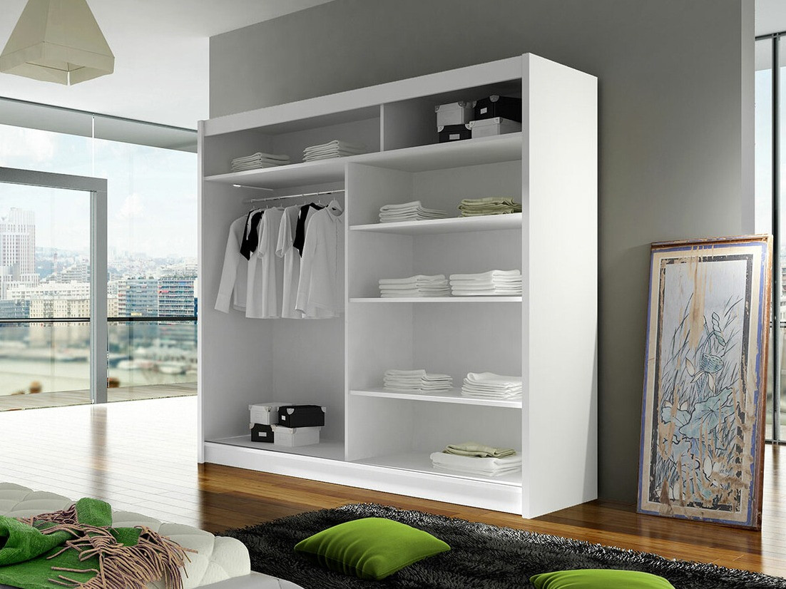 Kledingkast Closico 137 (Wit + Artisan eiken)