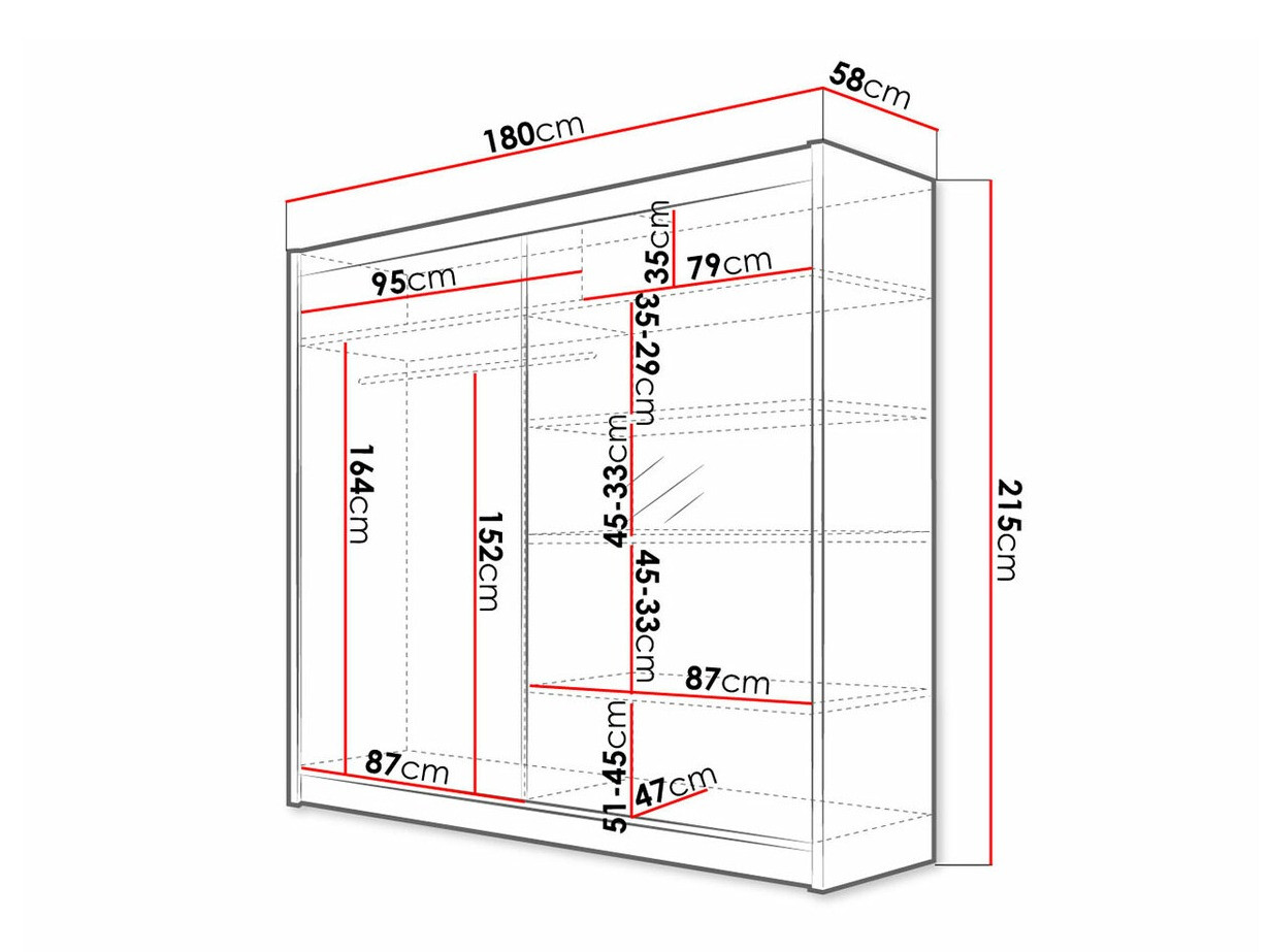 Kledingkast Closico 137 (Wit + Artisan eiken)