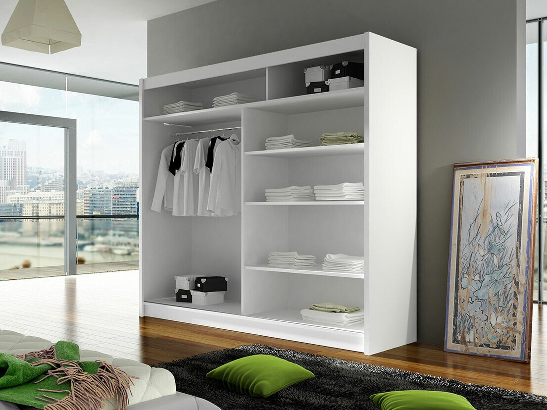 Kledingkast Closico 137 (Zwart + Artisan eiken)