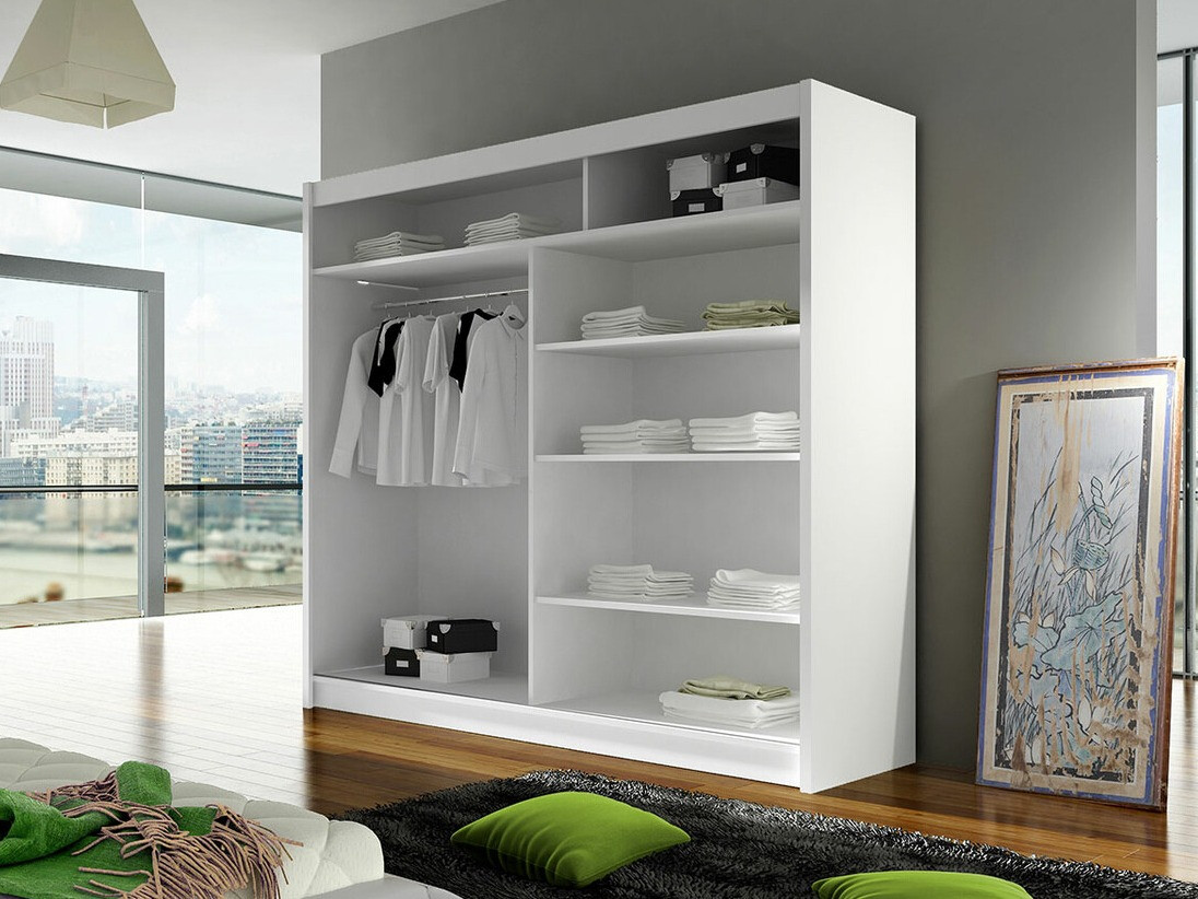 Kledingkast Closico 142 (Wit + Artisan eiken)