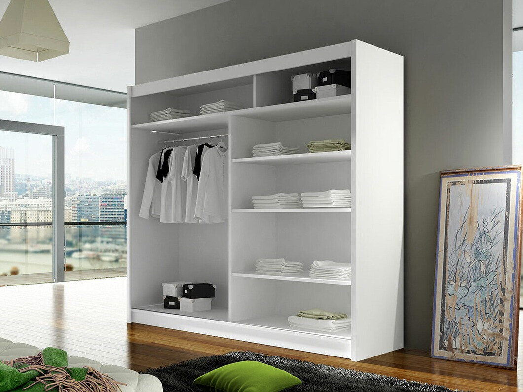 Kledingkast Closico 142 (Zwart + Artisan eiken)