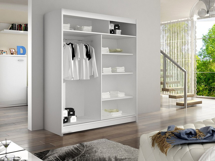 Kledingkast Closico 143 (Zwart + Artisan eiken)