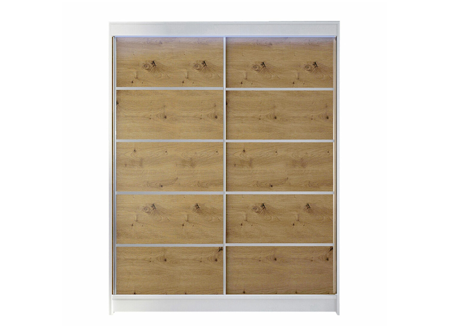 Kledingkast Closico 145 (Wit + Artisan eiken)