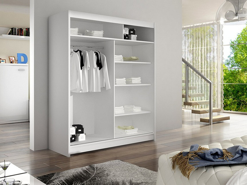 Kledingkast Closico 145 (Wit + Artisan eiken)