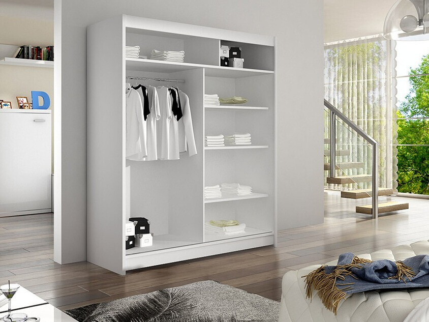 Kledingkast Closico 146 (Wit + Artisan eiken)