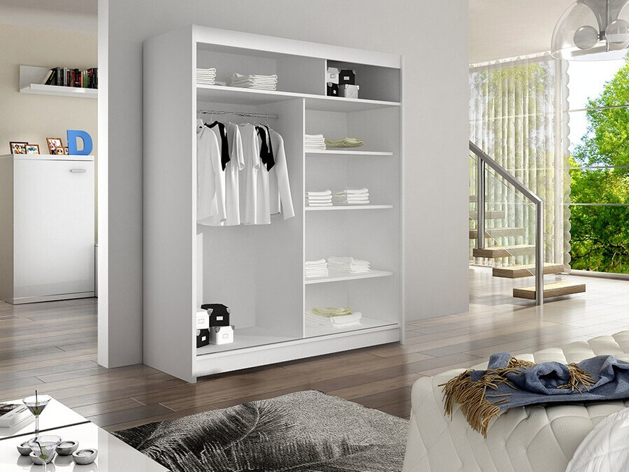 Kledingkast Closico 146 (Zwart + Artisan eiken)