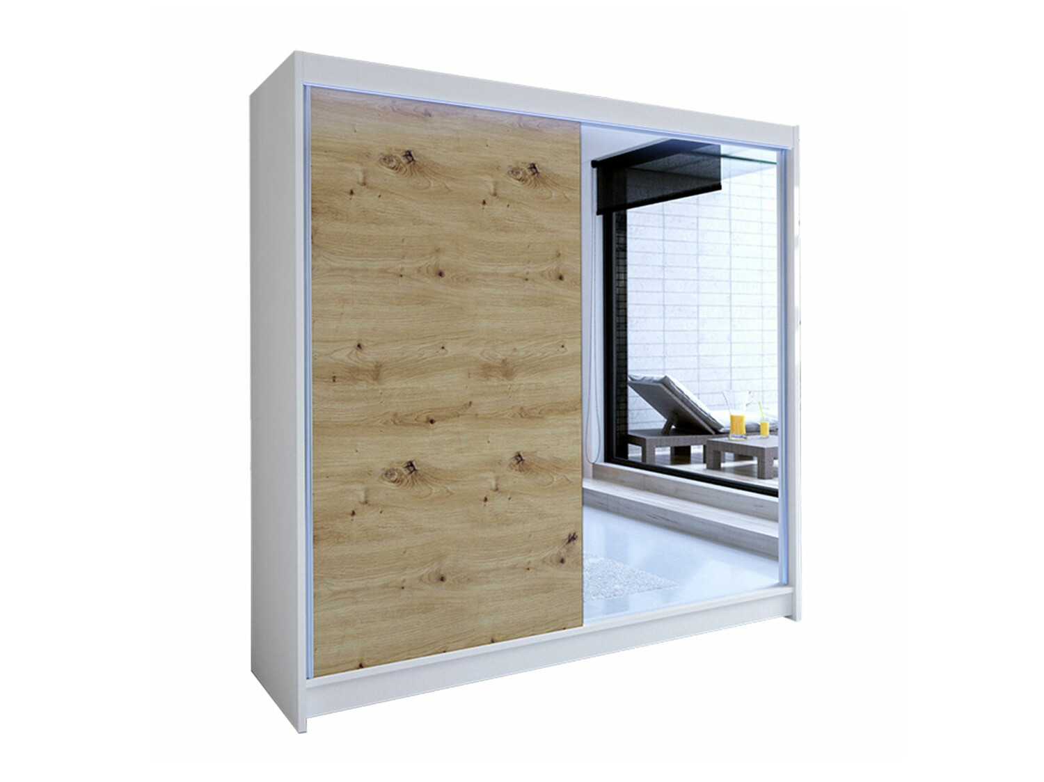 Kledingkast Closico Cavaris I (Wit + Artisan eiken)