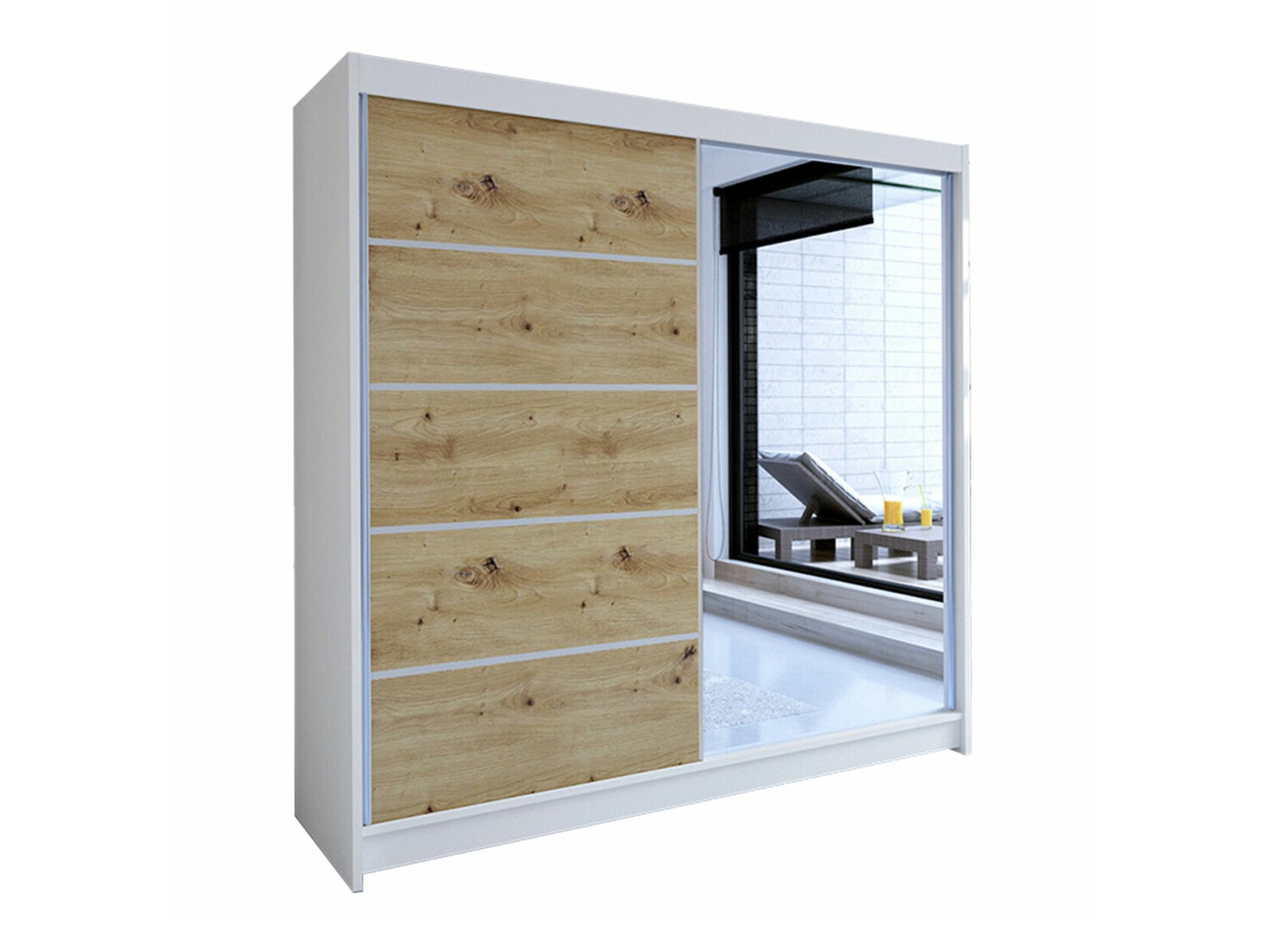 Kledingkast Closico Cavaris III (Wit + Artisan eiken)