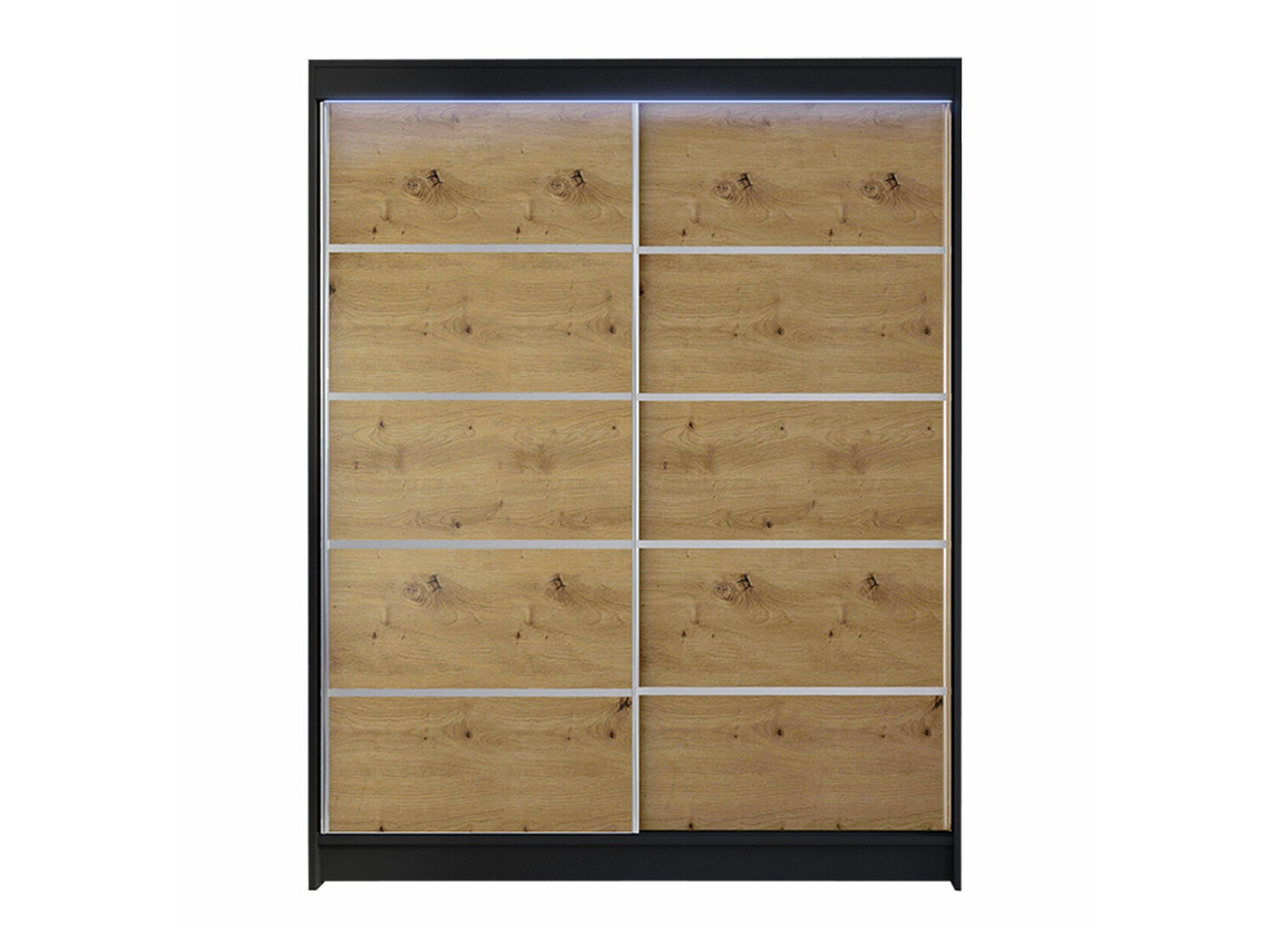 Kledingkast Closico Vastor IV (Zwart + Artisan eiken)