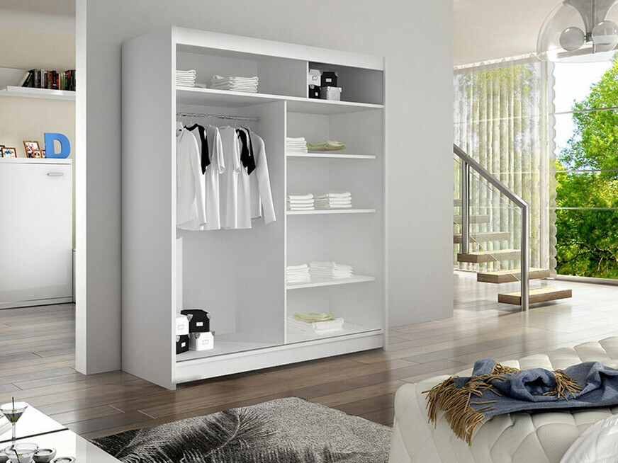 Kledingkast Closico 147 (Zwart + Artisan eiken)