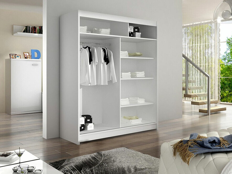 Kledingkast Closico 148 (Zwart + Artisan eiken)