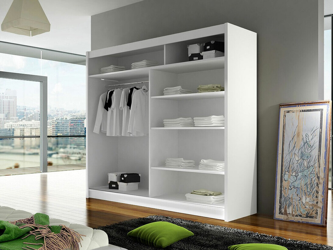 Kledingkast Closico 153 (Wit + Artisan eiken)