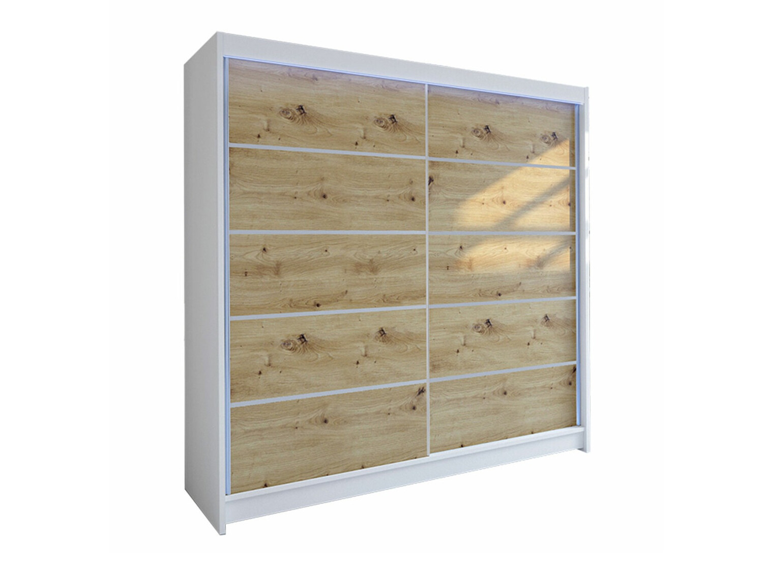 Kledingkast Closico 153 (Wit + Artisan eiken)