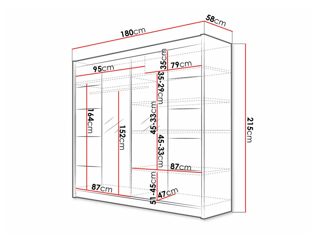 Kledingkast Closico 154 (Wit + Artisan eiken)