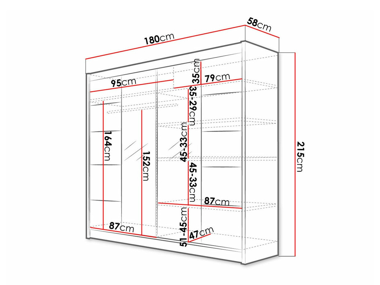 Kledingkast Closico 154 (Wit + Artisan eiken)