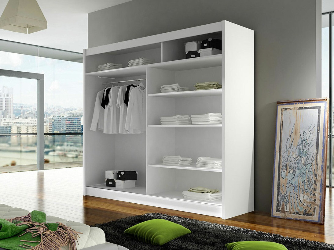 Kledingkast Closico 154 (Zwart + Artisan eiken)