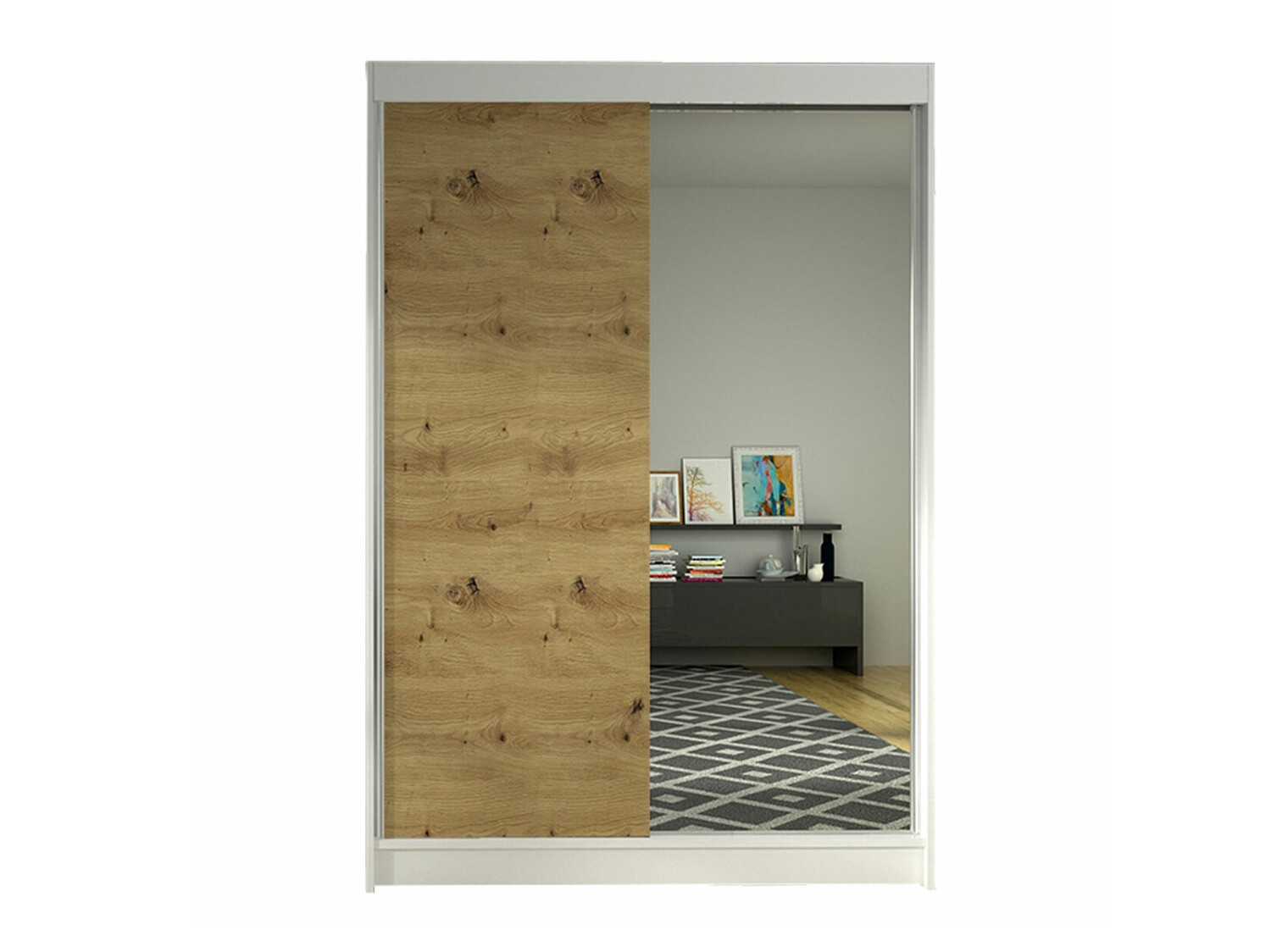 Kledingkast Closico Salvor I (Wit + Artisan eiken)