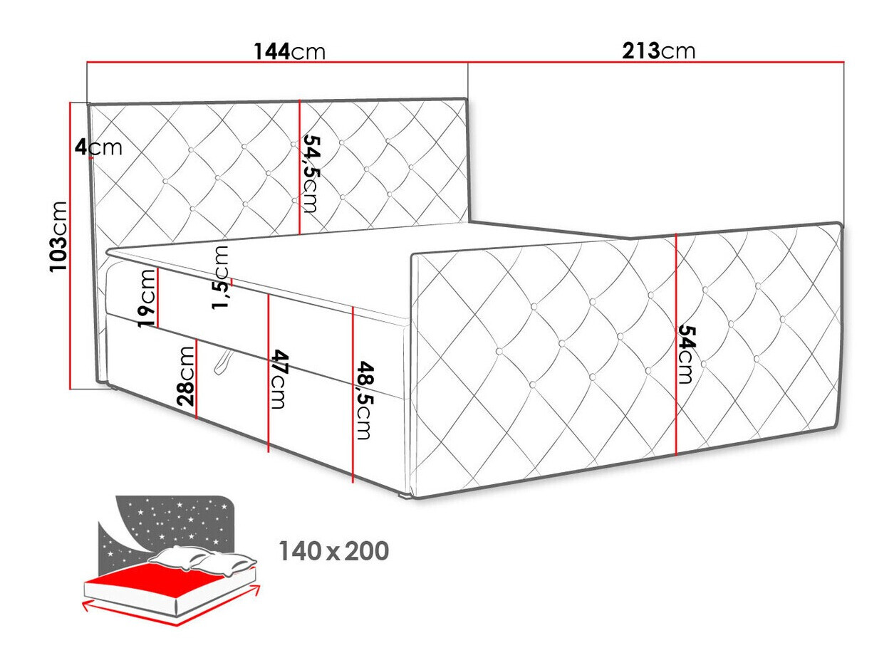 Boxspring Baltimore 158 (Magic Velvet 2260)