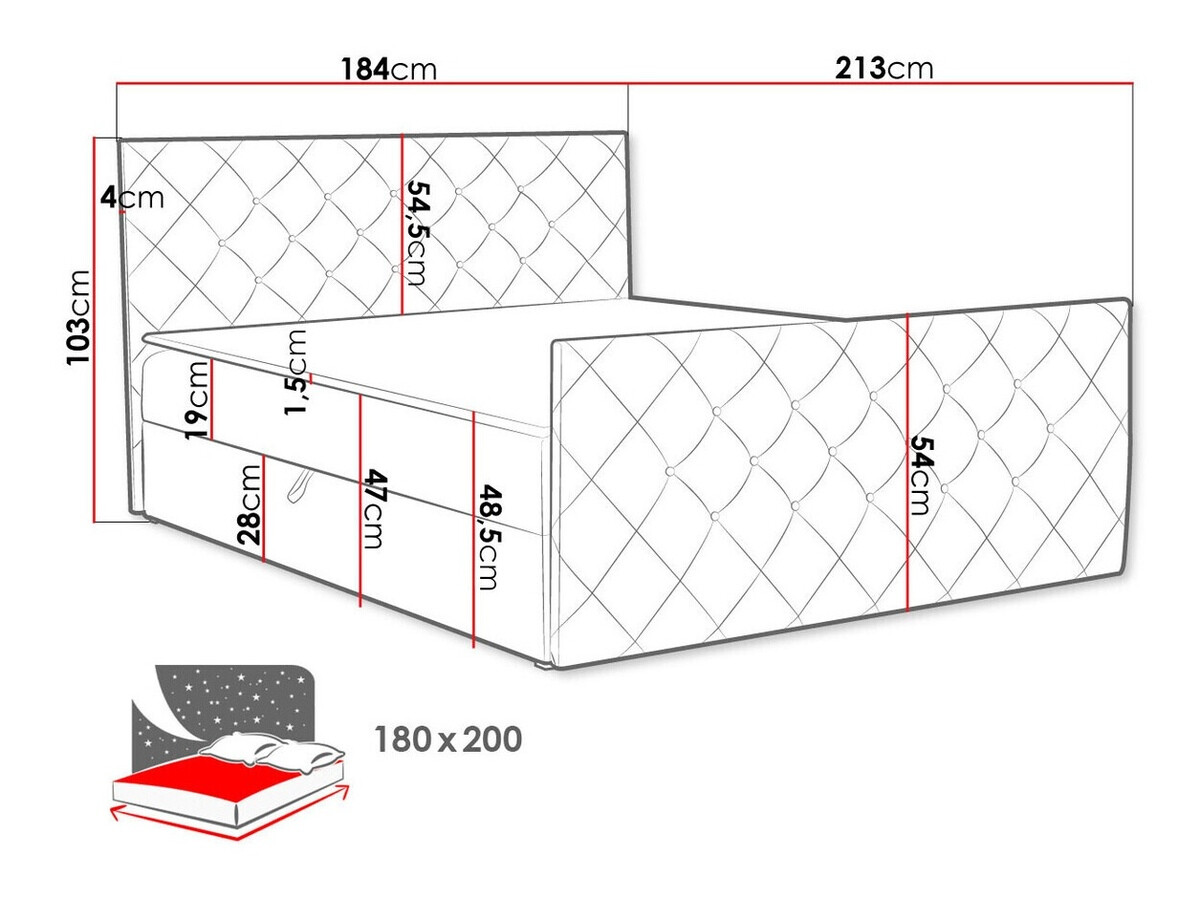 Boxspring Baltimore 158 (Amor Velvet 4322)