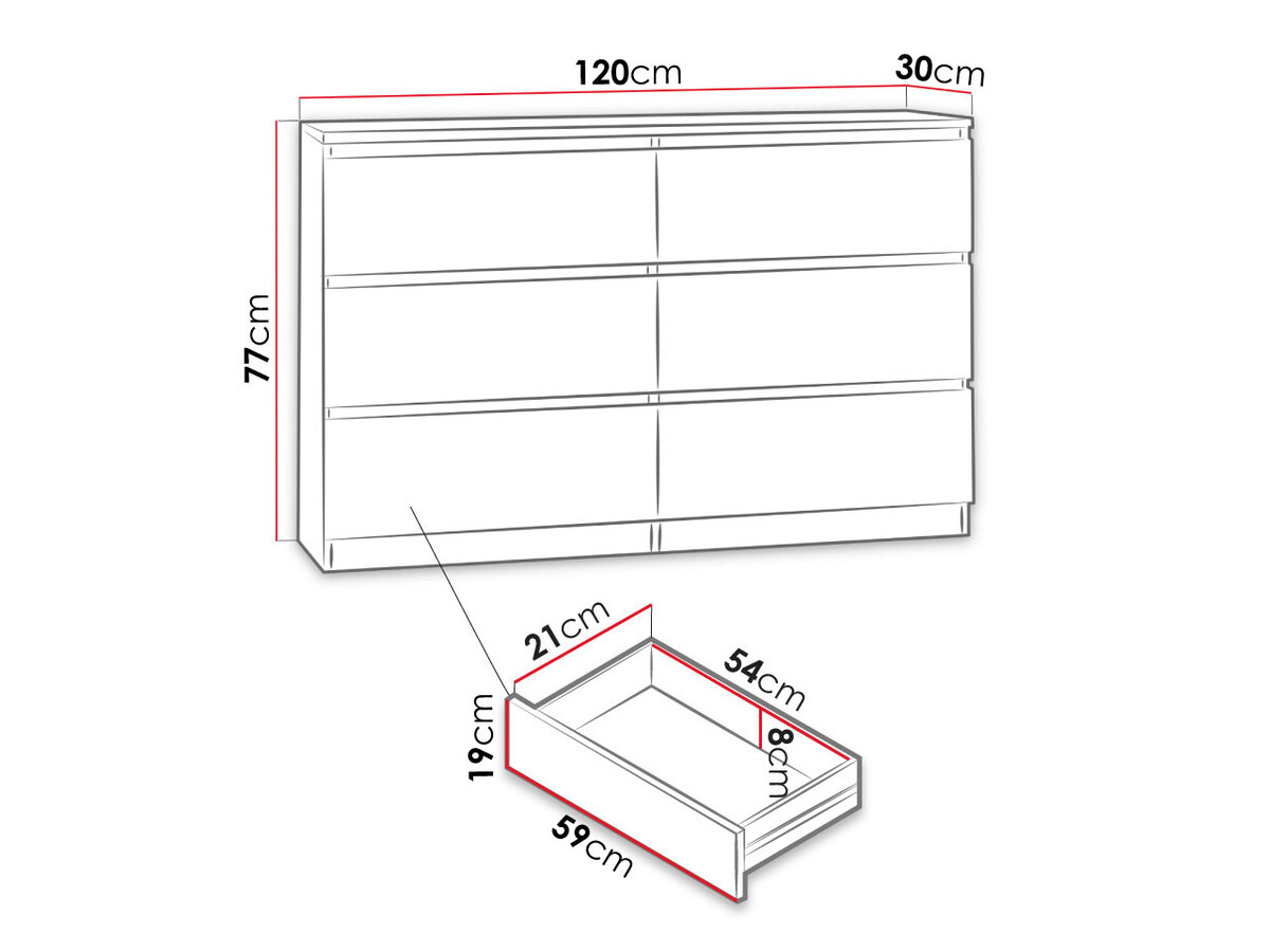 Ladekast Comfivo 186 (Sonoma eik)