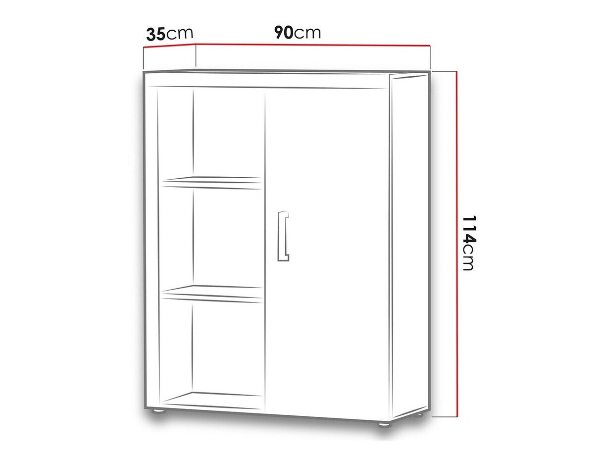 Dressoir Odebeli 102 (Wit + Glanzend zwart)