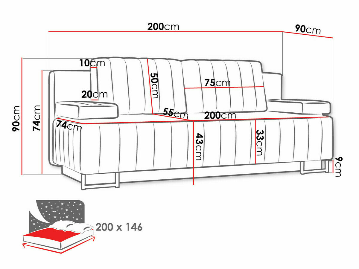 Slaapbank Columbus 152 (Lux 06)