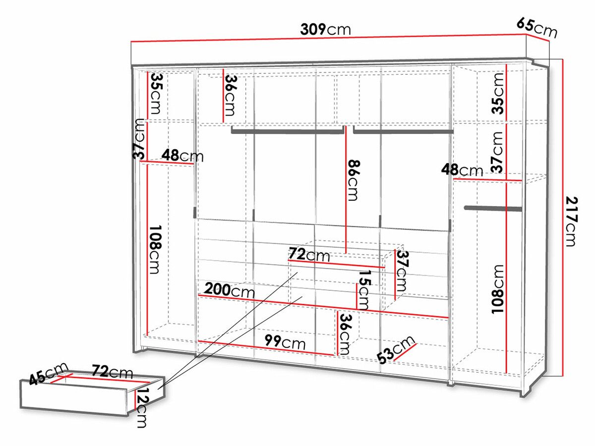 Kledingkast Honolulu 152