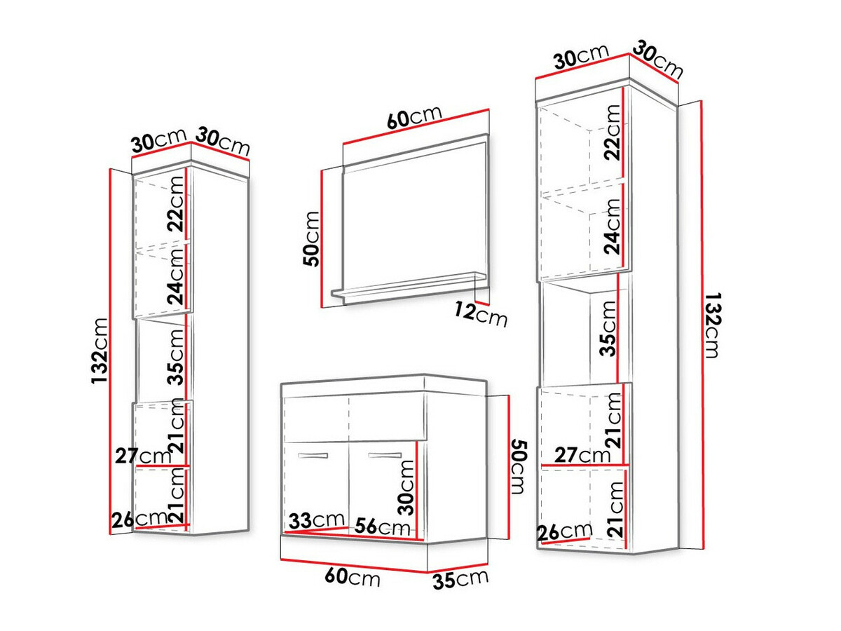Badkamerset Sarasota 123 (Moer)