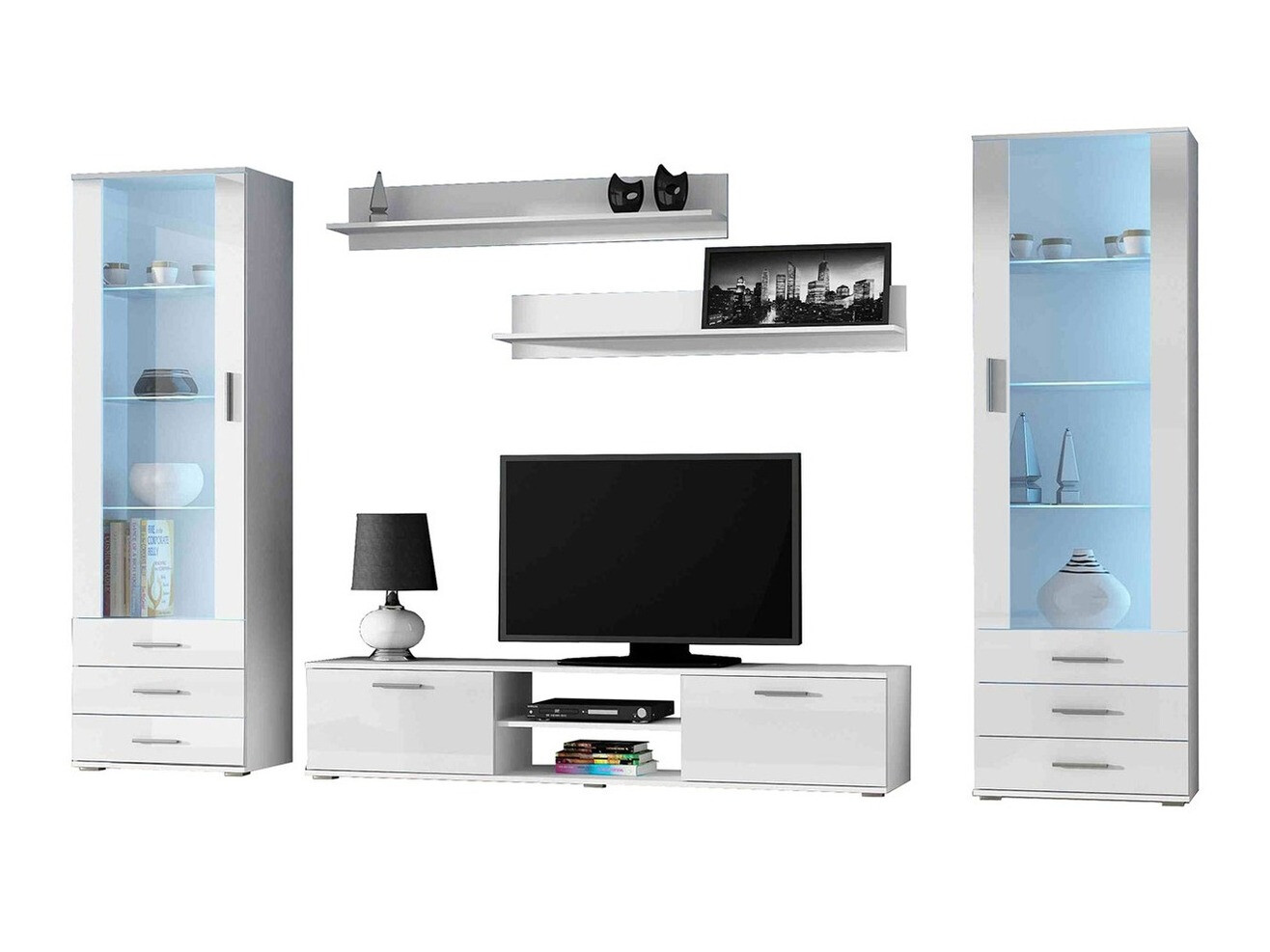 Woonkamerset Tornola 109 (Wit + Glanzend wit)