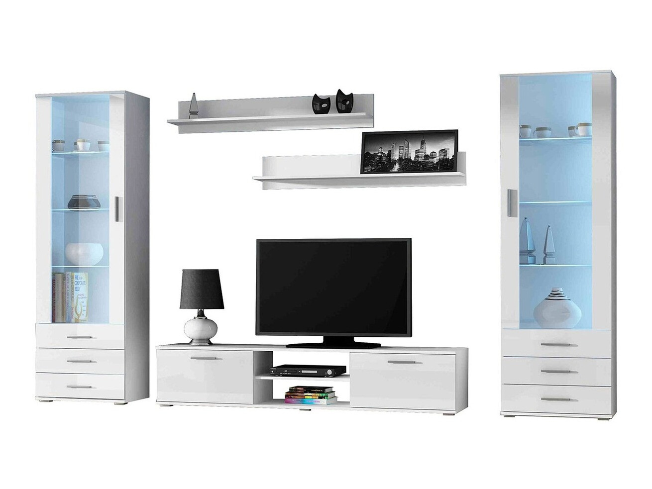 Woonkamerset Tornola 109 (Wit + Glanzend wit)