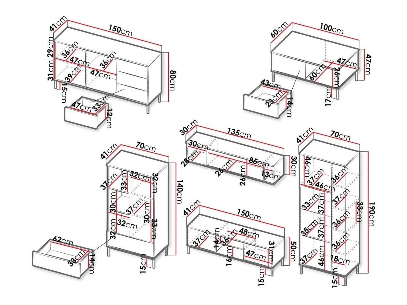 Woonkamerset Lomsore 107 (Wit)