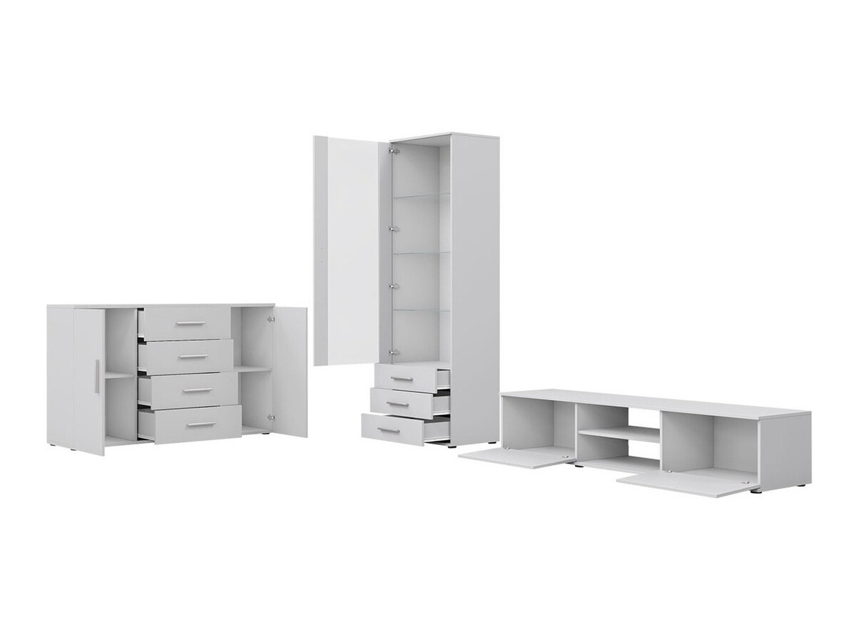Woonkamerset Tornola 108 (Wit + Glanzend wit)
