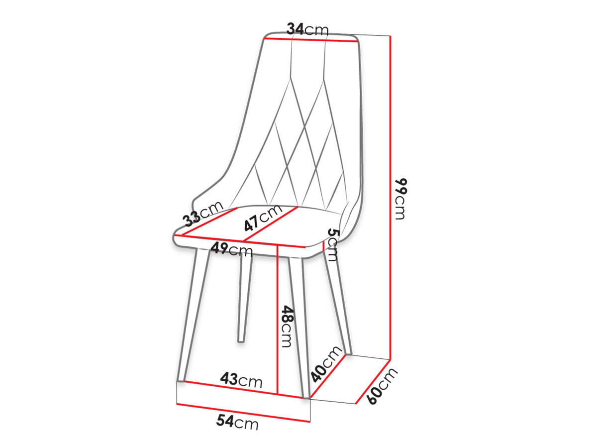 Stoel Racine 112 (Zwart + Magic Velvet 2219)