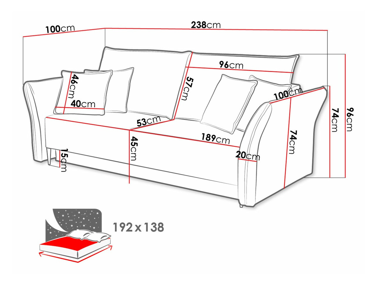 Slaapbank Providence 148 (Terra 5)