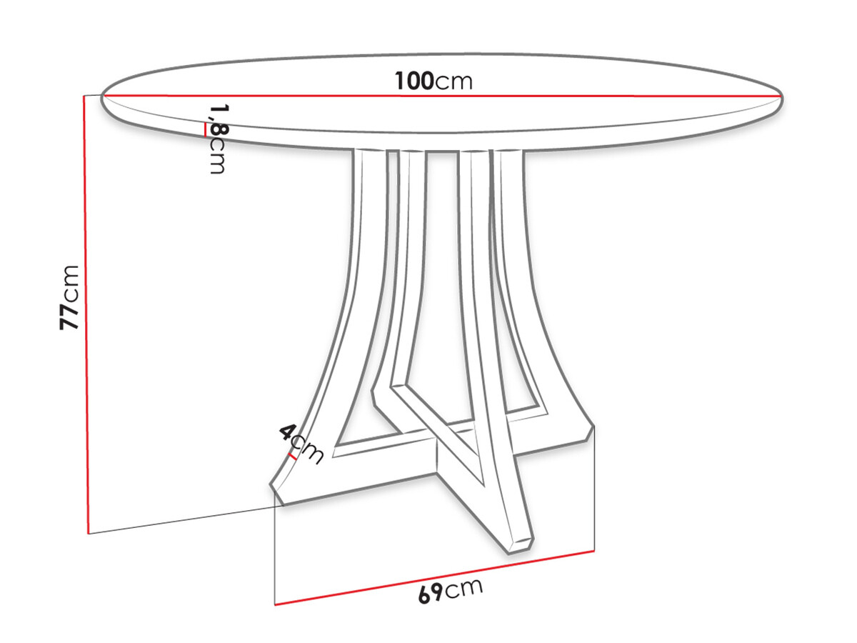 Tafel Racine 120 (Zwart)