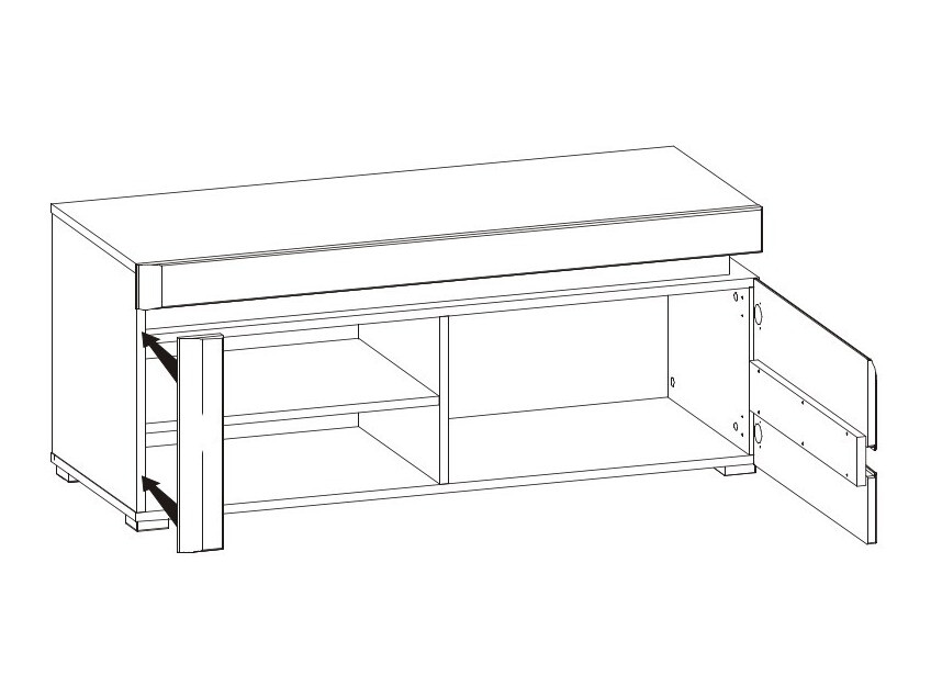 TV-meubel Revelmi 100 (Eiken + Glanzend wit)