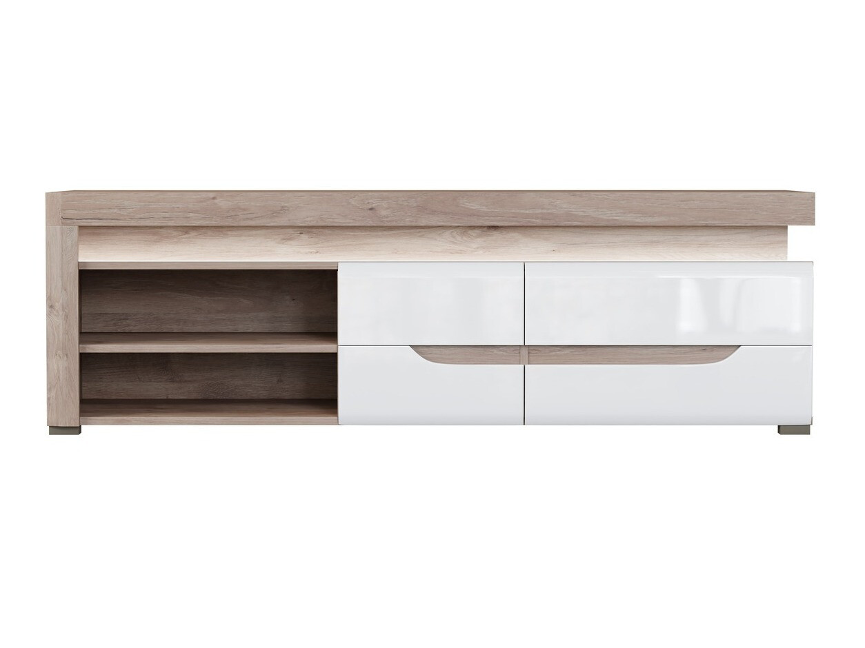 TV-meubel Revelmi 101 (Eiken + Glanzend wit)