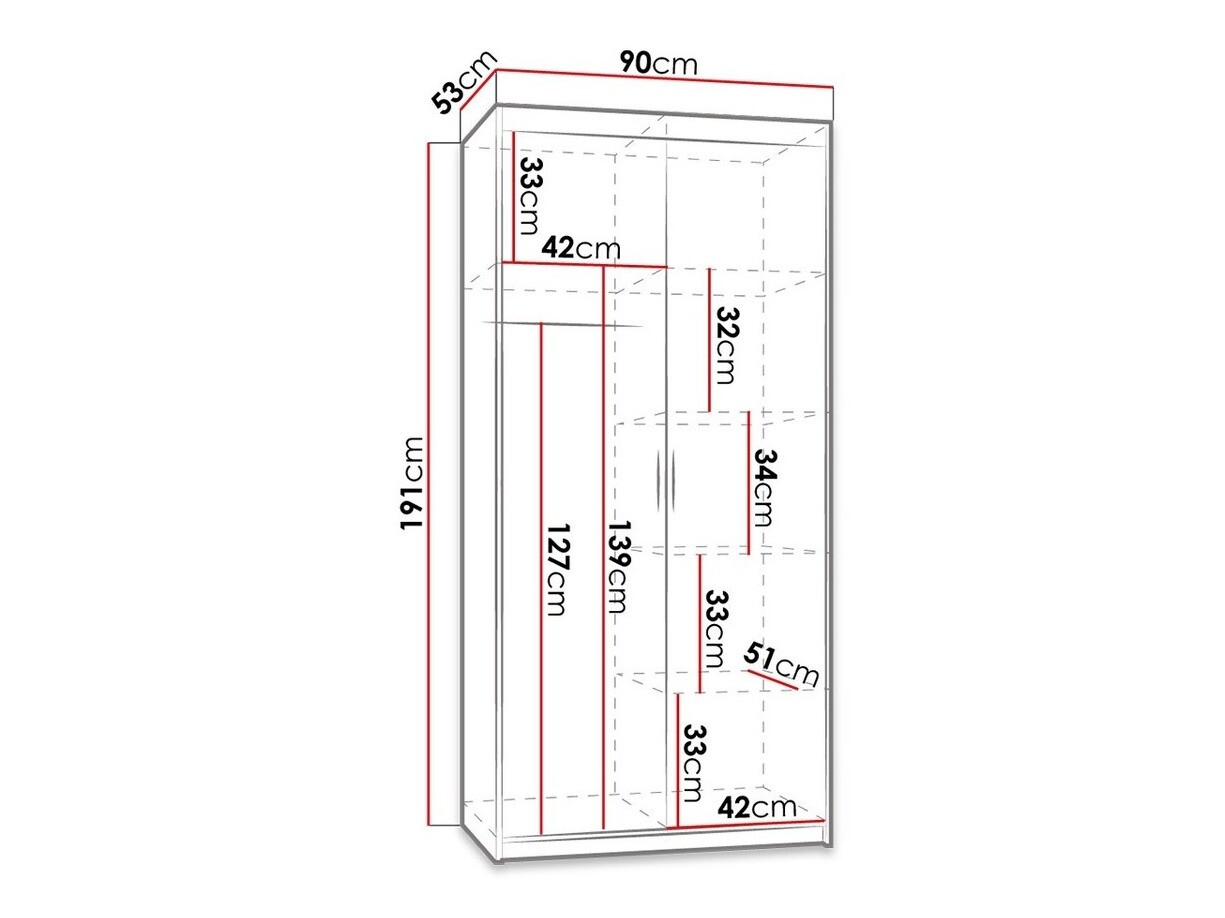 Kledingkast Novduni 100 (Sonoma eik)