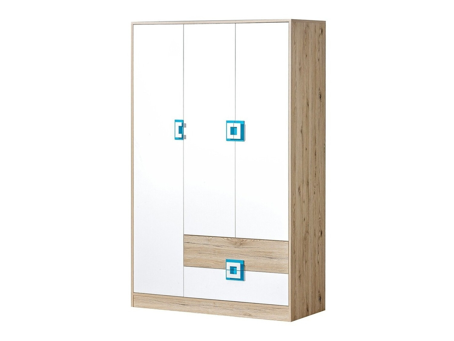 Kledingkast Tolfere 103 (Licht eiken + Wit + Turquoise)