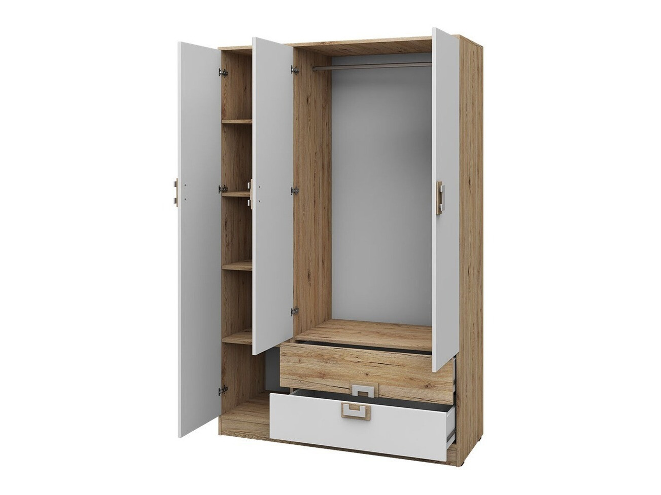 Kledingkast Tolfere 103 (Licht eiken + Wit)