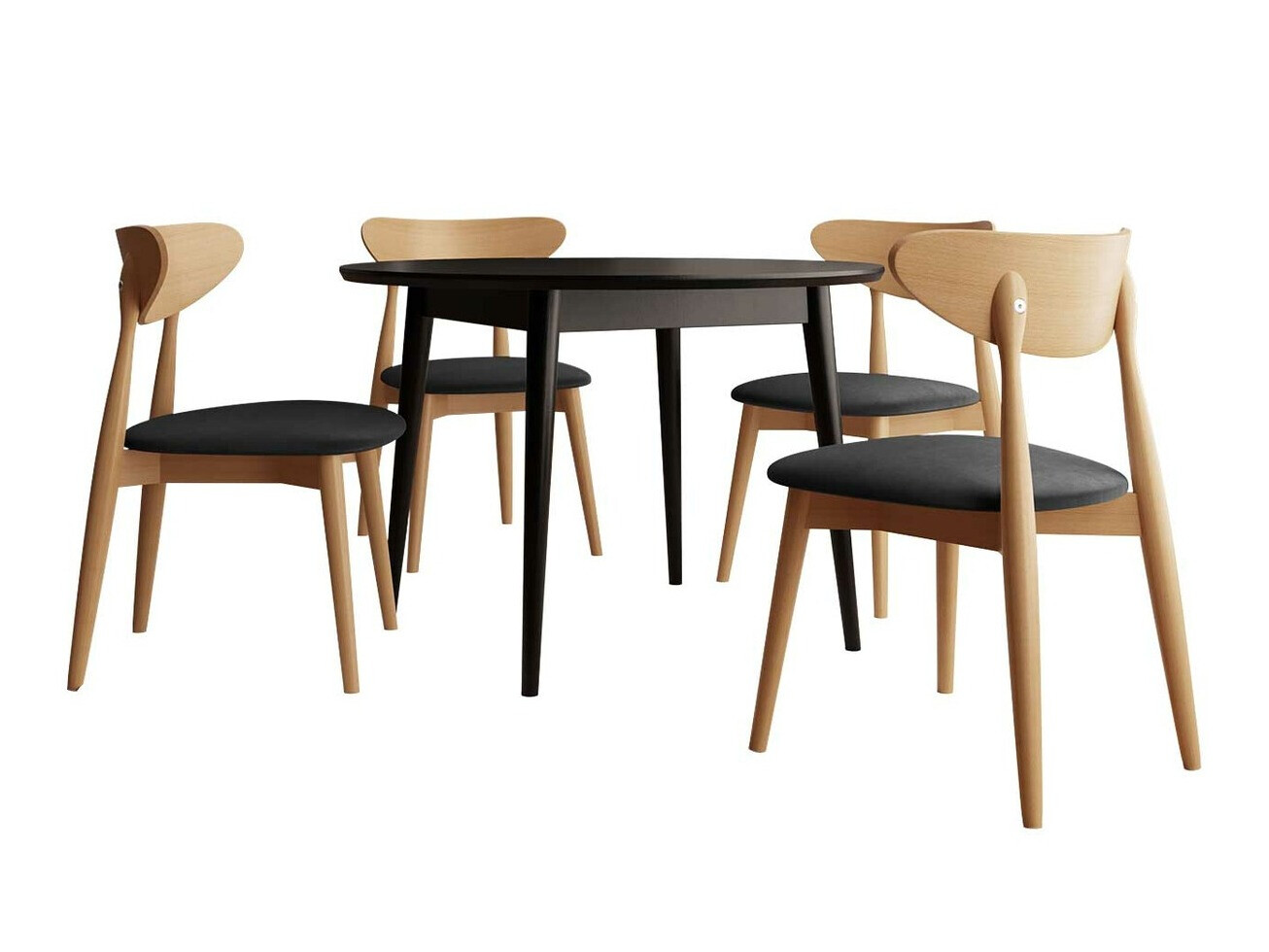 Eetkamerset Racine 134 (Zwart)