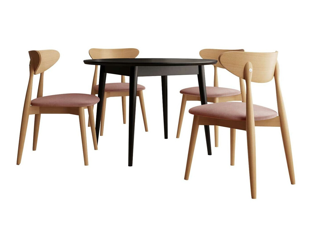 Eetkamerset Racine 134 (Zwart)