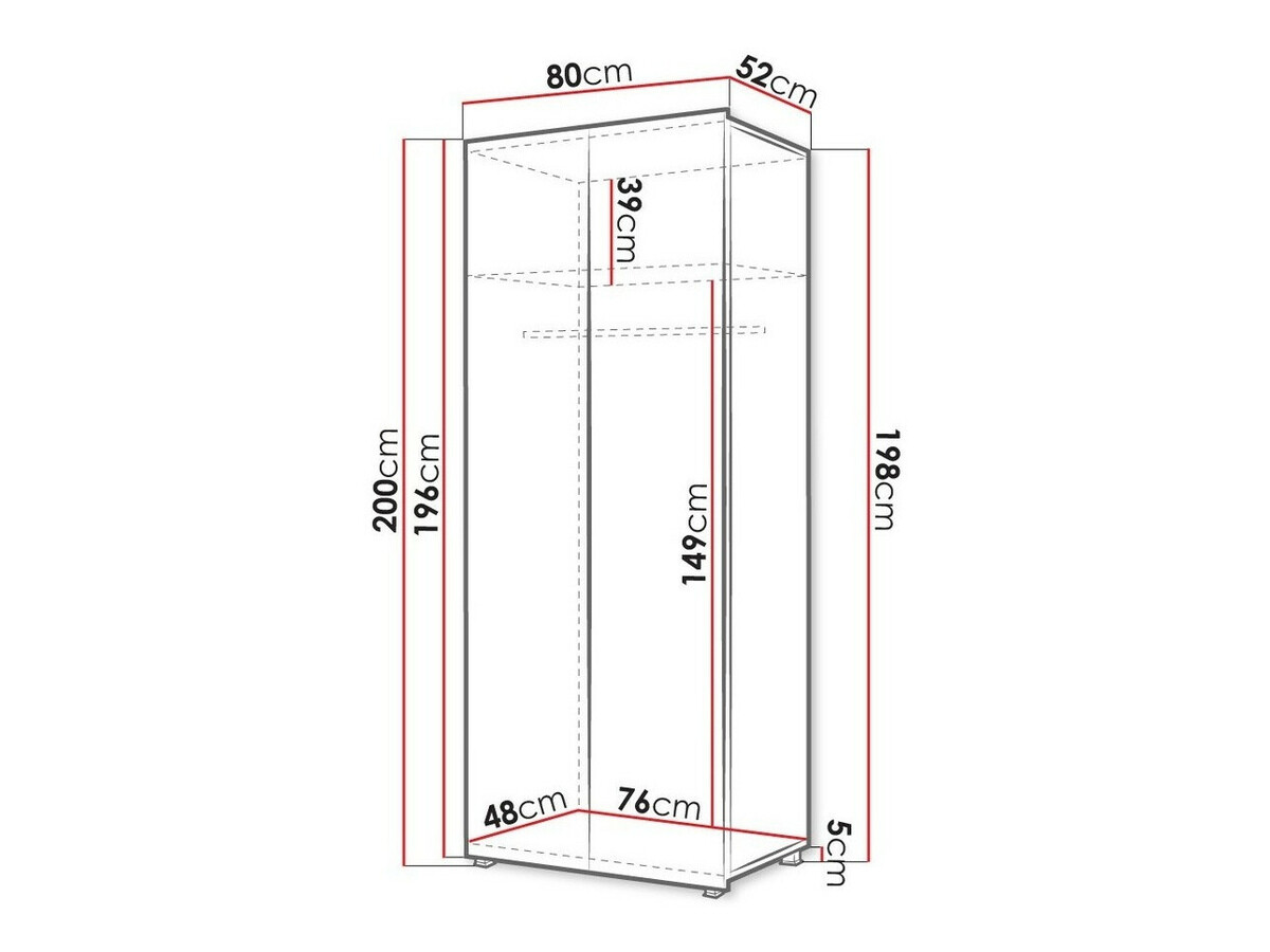 Kledingkast Tivdalu 125 (Gouden eik)