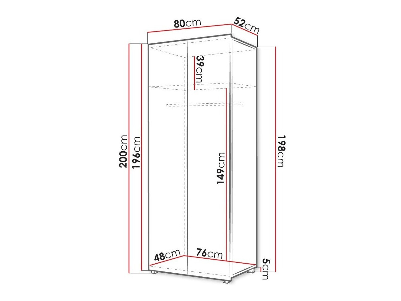 Kledingkast Tivdalu 125 (Wit + Glanzend wit)