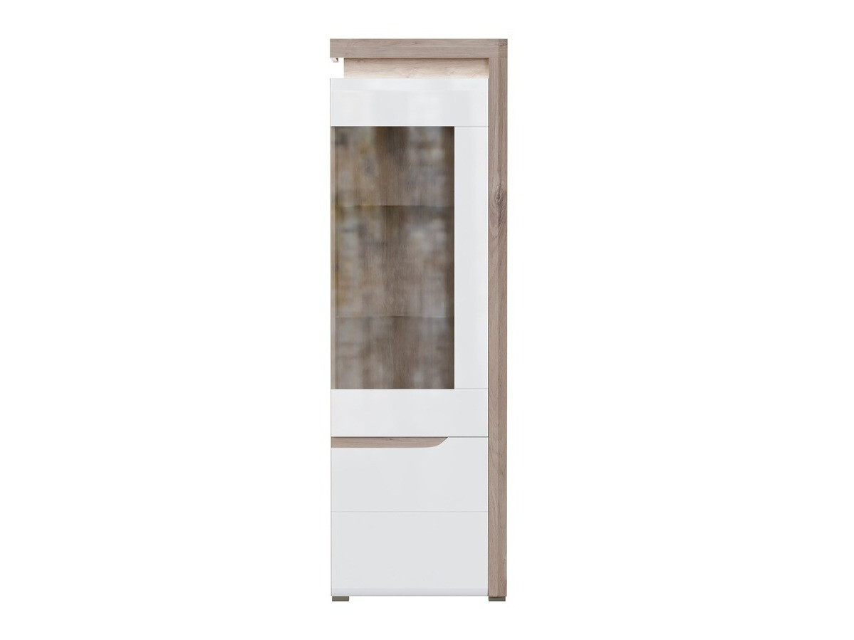 Boekenkast Revelmi 105 (Eiken + Glanzend wit)