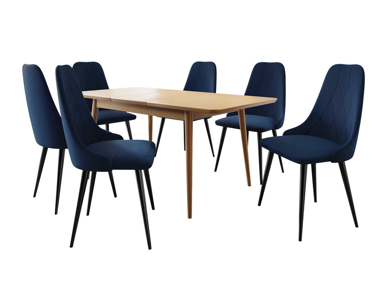 Eetkamerset Racine 125 (Zwart + Magic Velvet 2216)