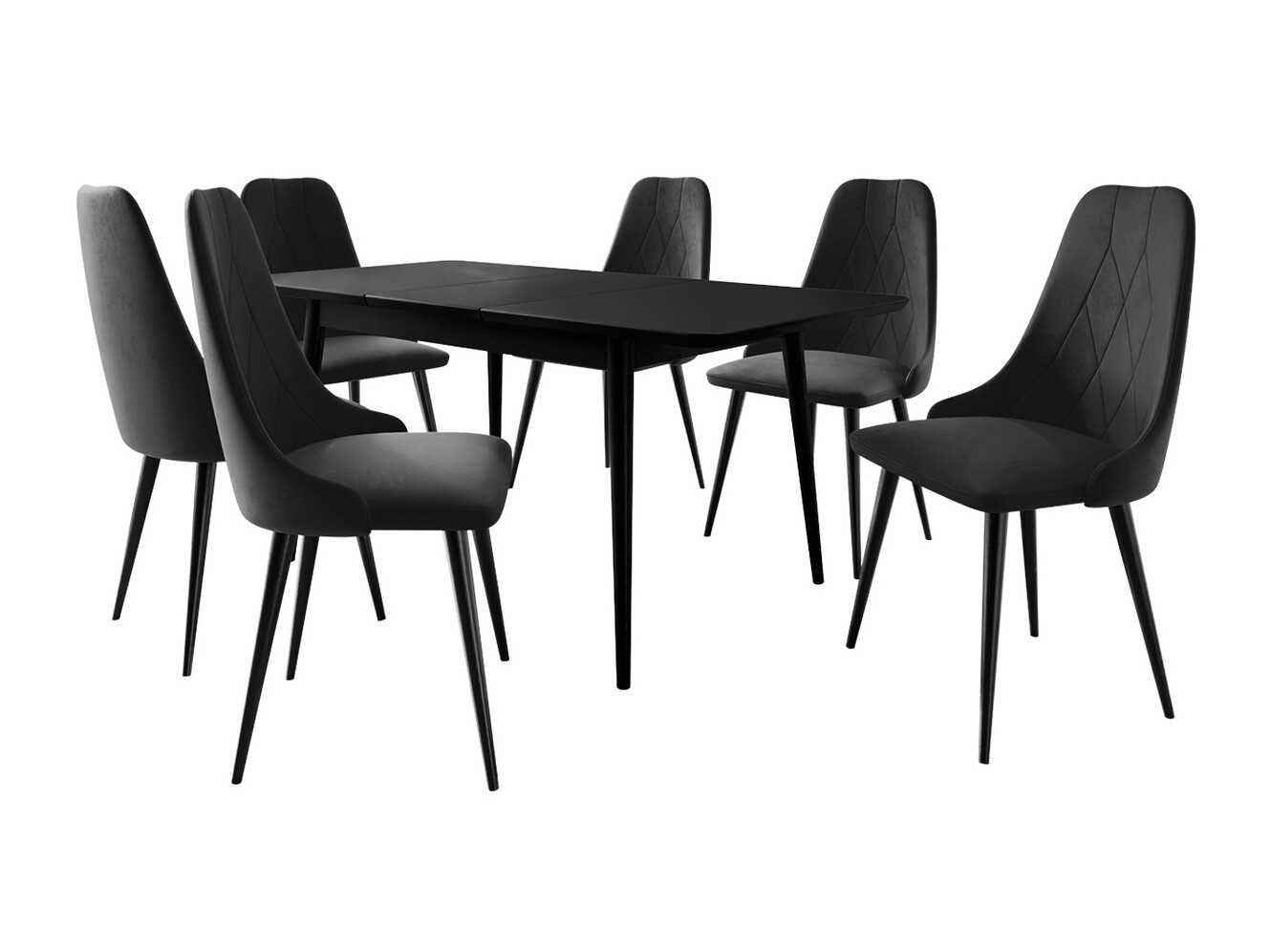 Eetkamerset Racine 125 (Zwart + Magic Velvet 2219)