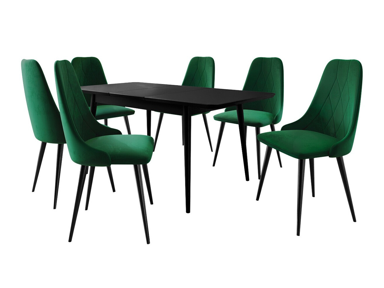 Eetkamerset Racine 125 (Zwart + Magic Velvet 2225)