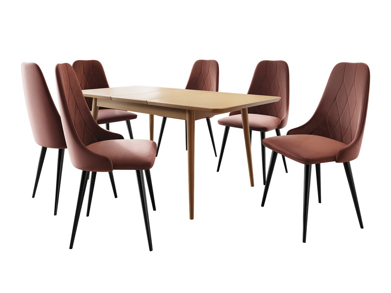 Eetkamerset Racine 125 (Zwart + Magic Velvet 2258)