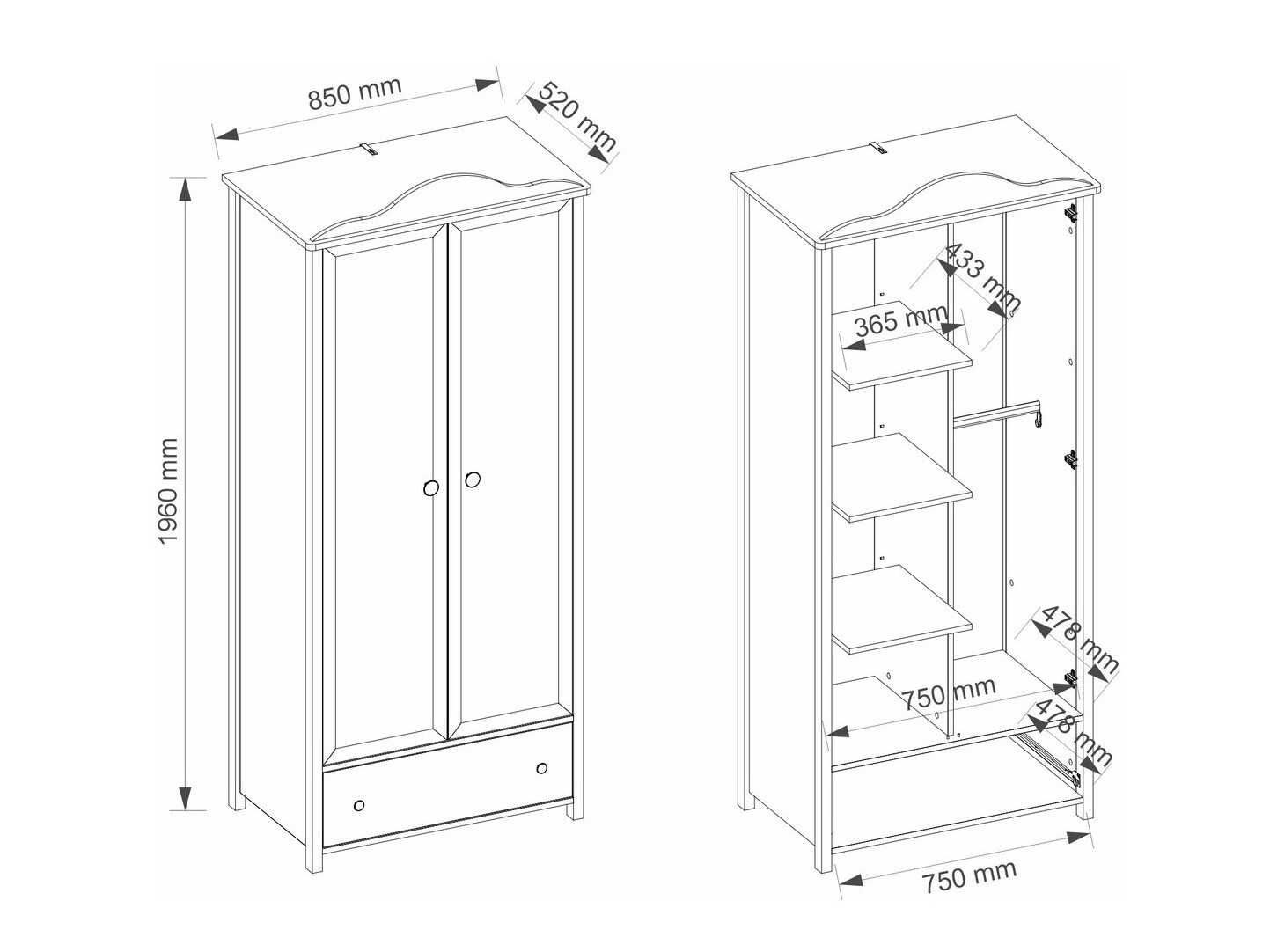 Kledingkast Elblive 130